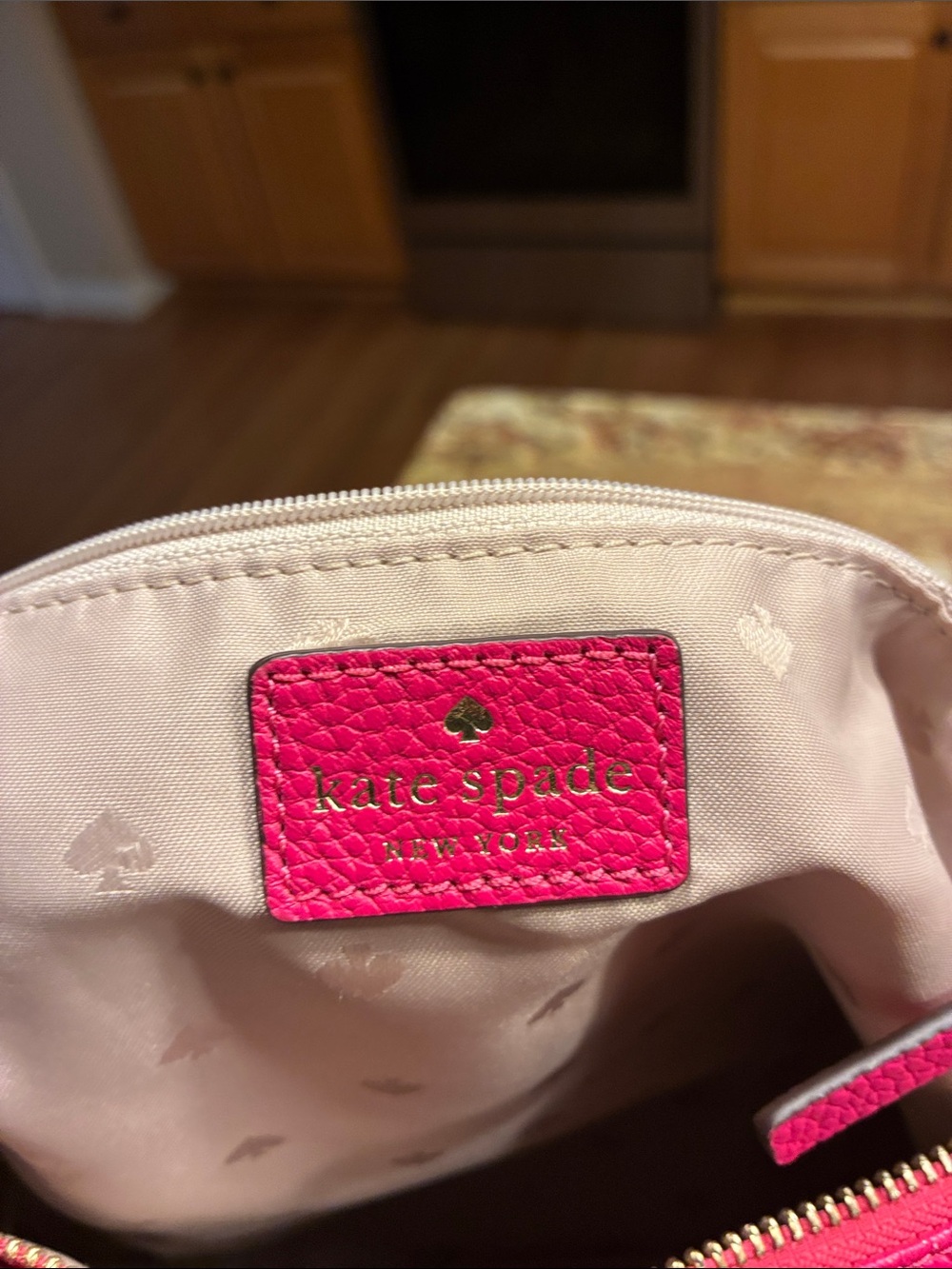 Kate Spade Hot Pink Leather Hobo Shoulder Bag with crossbody strap - Picture 8 of 8